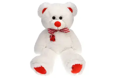 Ведмедик В360/2 біло-червоний 90 см VikNat купити