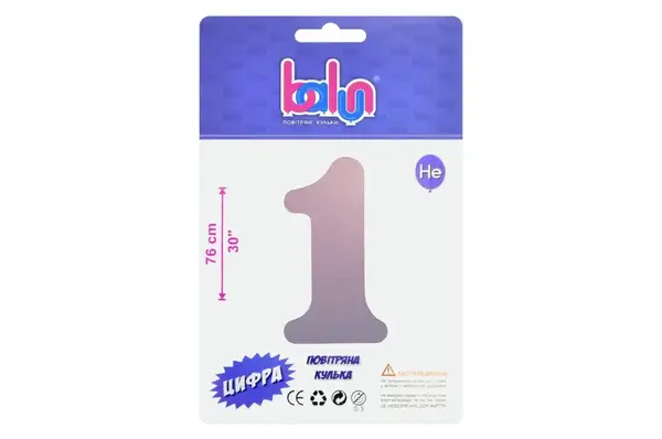 Фольгована кулька 02373 цифра "1" градієнт 30" (76 см) 1 шт Balun купити