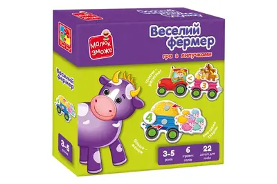 Гра розвиваюча з липучками "Веселий фермер" VT2100-13 Vladi Toys купити