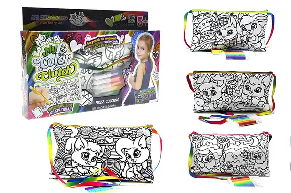 Набір для творчості CCL-02-01U,02U,03U...06U "My Color Clutch" клатч-пенал-розмальовка DANKO купити