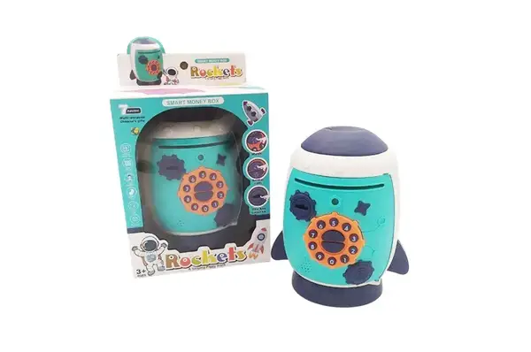 Сейф MH030 батарейка, світло, звук, у вигляді ракети короб.16*13*26 см купити