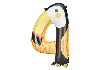 Фольгована кулька цифра "4" тукан Party Deco (68х91см) 1шт. купити