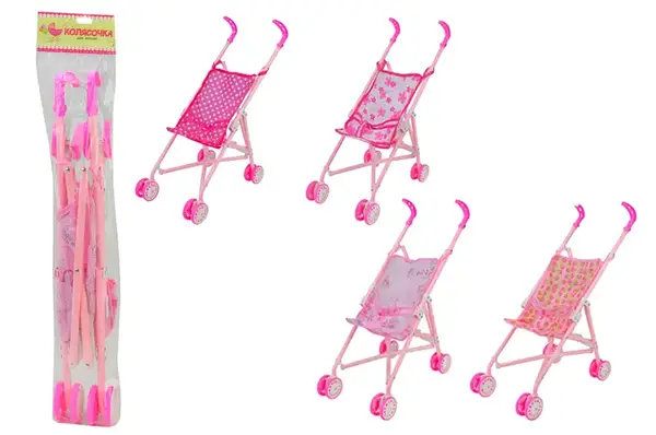 Візочок 9302W-A/B для ляльки сови, єдиноріжки, солодощі, фігури, 4 кольори, кульок р. 55,5x26x45,5 см купити