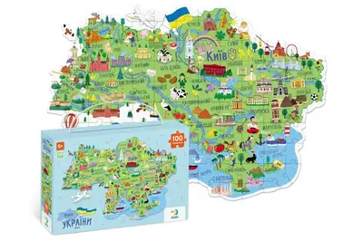 Пазл "Мапа України" (100 елементів, 46*64см) 300267 DoDo купити