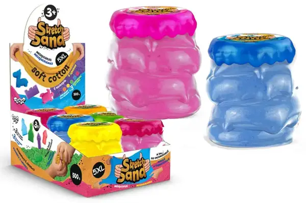 Слайм STS-05-01 "Stretch Sand" 500 гр, в дисплеї 6 шт. DANKO купити