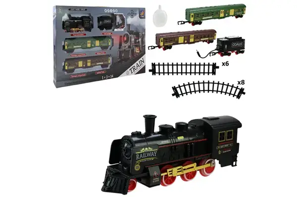 Залізна дорога 652-X23 на батарейках,зі свiтлом,звуком,парою у коробці р.57x33x5,5см купити