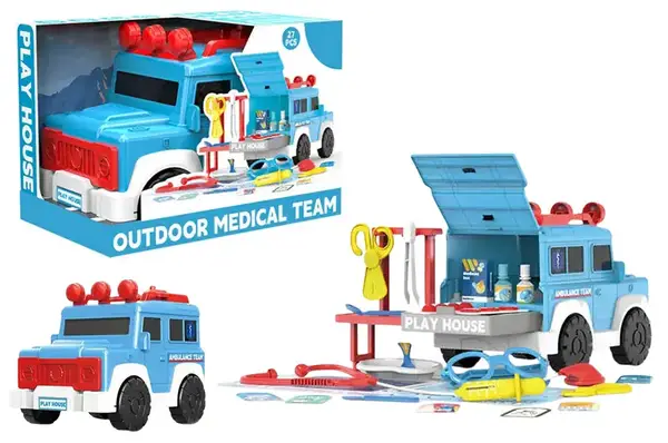 Лікарський набір BX16 в коробці в формі машинки р.28,5x18x21 см YG Toys купити