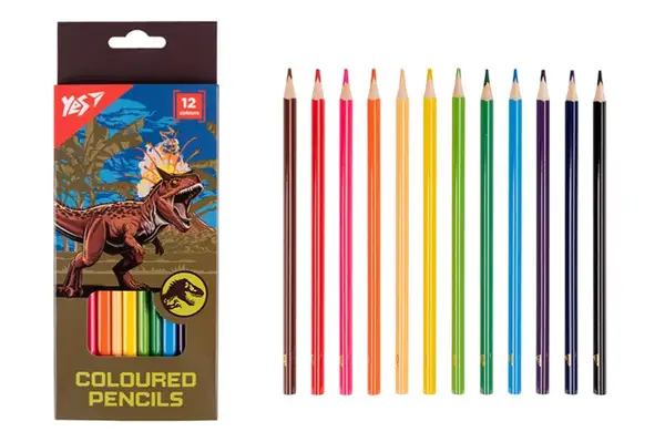 Олівці кольорові Yes 12 кольорів Jurassic World Хакі 290722 купити