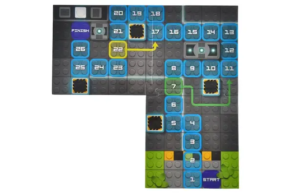 Конструктор блочний QB300-102 "Block&Steps: Бої Роботів" + ходилка і меморі гра 3в1, 44дет. qbee купити недорого в Україні, фото 7