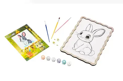Картина по номерах "Кролик" дерев'яна, формат А4 Puz-22944 PuzzleOk купити
