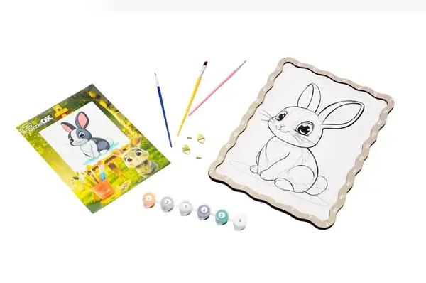 Картина по номерах "Кролик" дерев'яна, формат А4 Puz-22944 PuzzleOk купити недорого в Україні, фото 2