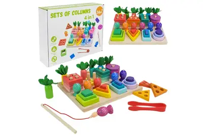 Сортер C15001 набір 4 в 1, дерев'яний у коробці 24.5x19x6.2см купити