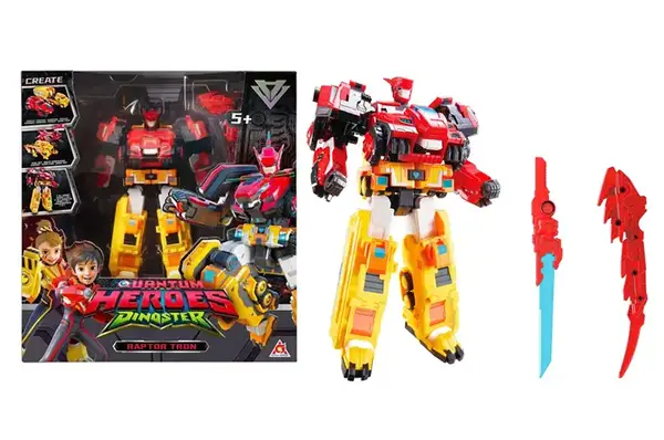 Ігровий набір з роботом-трансформером EU580801 "РАПТОР ТРОН" 2 машини, динозавр DINOSTER купити