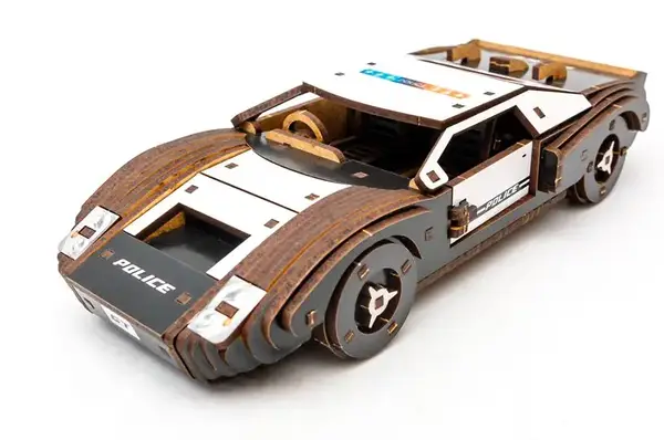 Конструктор Puz-26916 "Fast Car GT" дерев'яний, 164 дет., поліція, розмір моделі 23х6х11 см PuzzleOk купити недорого в Україні, фото 4