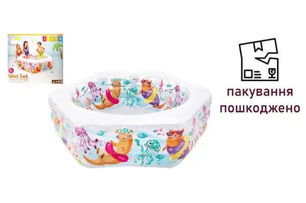 OUTLET Басейн INTEX Океанський риф (3 секції, надувне дно) в коробці 56493 р.191*178*61см купити