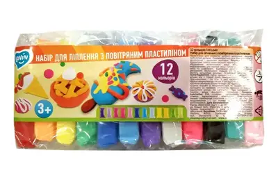 Набір для ліплення з легким пластиліном 70137 12 кольорів LOVIN купити