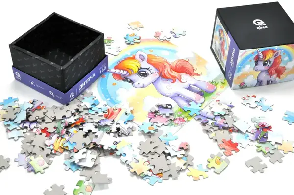 Пазли - 160 елм. - QB500-002 "Єдиноріг і Веселка" qbee купити недорого в Україні, фото 3