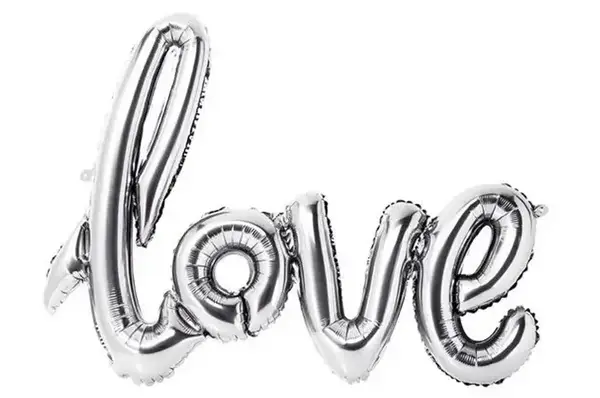 Надпис "" love ""(срібний) 89х60см купити