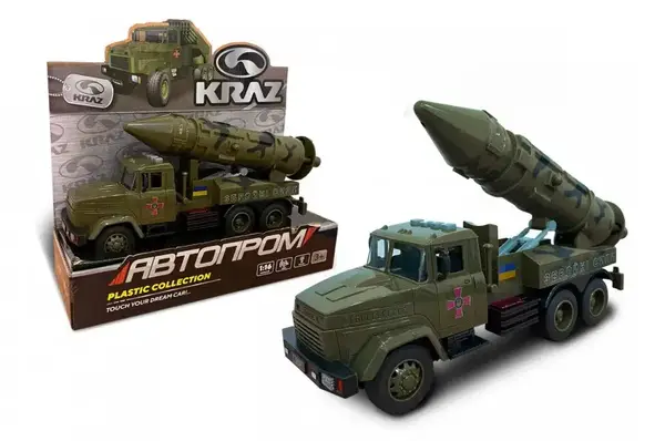 Військова техніка АВТОПРОМ КРАЗ KR-2202-03 батар., світло, звук, відкр. двері, короб. 32,5*19*12см купити