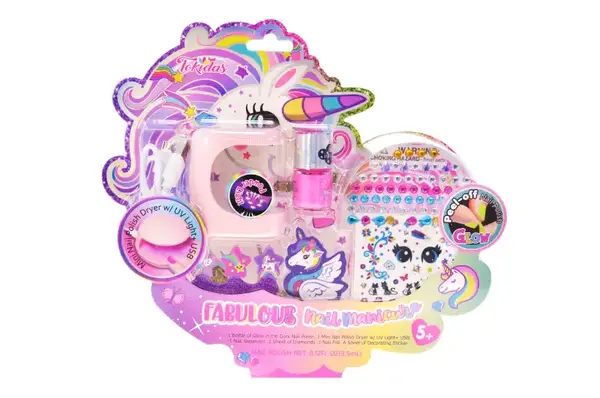 Манікюрний набір T043U лампа, сушарка для лаку з ЮСБ кабелем, наліпки на нігті, лак світиться у темряві, аксес., короб.35*20*5 см купити