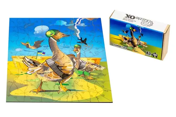 Пазл PuzA3-00367 "Бойові Гуси"А3 дерев'яний, фігурний PuzzleOK купити