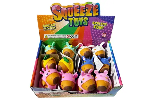 Антистрес C24602 капібара PVA з одягом 4 мікс, 12шт дисплей бокс купити