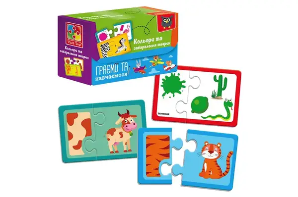 Пазли "Академія розвитку. Знайди пару. Кольори та забарвлення тварин" VT5003-02 VladiToys купити