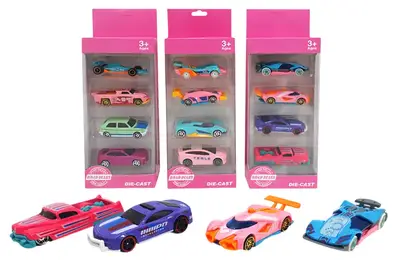 Набір машин металевих для дівчаток, в коробці 4шт, 3види 698-04PS р.22,5*10*4см купити