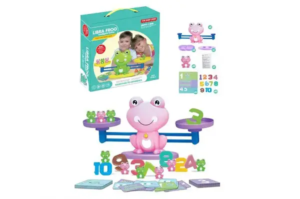 Гра "Ваги- збережи баланс"SSD-6688 картки із завданнями, цифри, жабенята, коробка р.26,5x12x26,5см купити