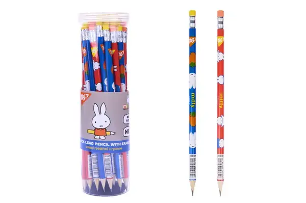 Олівець 280688 чорнографітний круглий з гумкою в тубі, 36шт/уп "Miffy" 2 диз. мікс Yes купити
