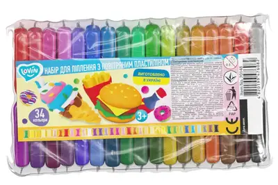 Набір для ліплення з легким пластиліном 70148 34 кольори LOVIN купити