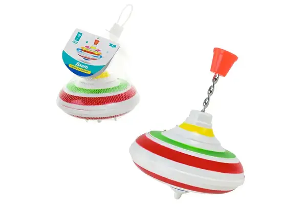 Дзига PL-725-37 "Грайся та навчайся"на батарейки, музика, світло,р-р12x12x12см, у сітці 12x12x13 см. купити