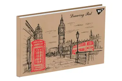 Альбом для малювання YES А4 30 аркушів "London"/"Flowers" крафт (клеєний білила)130546/130582 купити