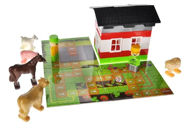 Конструктор блочний QB300-005 "Block&Steps: Весела Ферма" + ходилка і меморі гра 3в1, 79дет. qbee купити недорого в Україні, фото 6