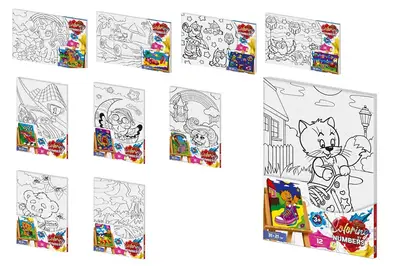 Набір для розпису по номерах CBN-02-01,02,03,04...10 серія 2 "Coloring by numbers" р.31x21 см DANKO купити