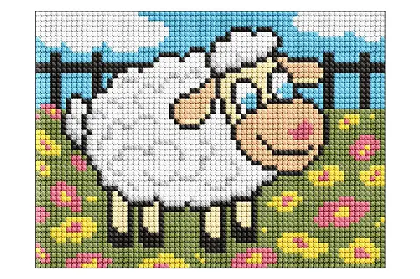 Набір з алмазною мозаїкою без підрамника для дітей "Білий баранчик" AMM1078 15х20cm IDEYKA купити