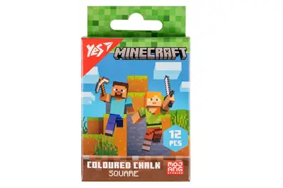 Крейда кольорова YES "Minecraft" квадратна 12 шт 400483 купити
