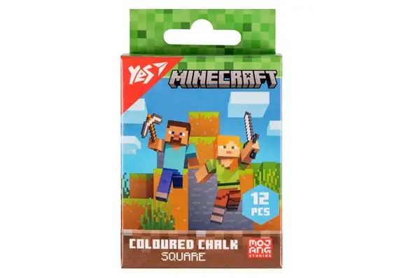 Крейда кольорова YES "Minecraft" квадратна 12 шт 400483 купити