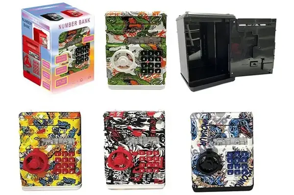 Скарбничка-сейф 881506E/F/G/H, електронна 4 кольори, коробка р.13,8x14,3x19,8см купити