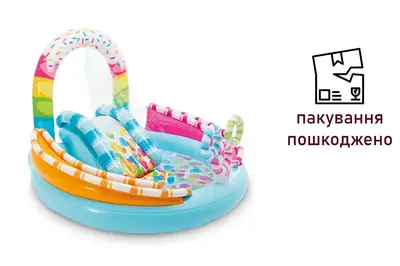 OUTLET Ігровий центр INTEX Весела цукерка з гіркою, фонтаном 57144 70*168*122 см OUTLET Ігровий центр INTEX Весела цукерка з гіркою, фонтаном 57144 70*168*122 см купити