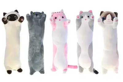 М`яка іграшка-подушка L2403 "Кіт-Батон" в асортименті 50 см купити