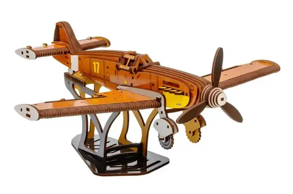 Конструктор Puz-00942 "Винищувач Bf 109" дерев'яний, 258 дет., розмір 34.6х37.5х17.5см PuzzleOK купити недорого в Україні, фото 4