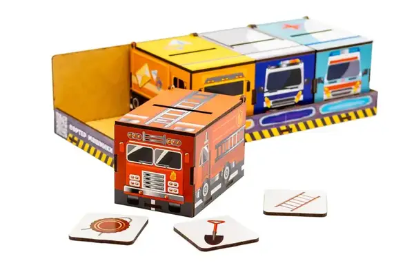 Сортер-монтессорі Puz-8783 "Машинки", дерев'яний PuzzleOk купити недорого в Україні, фото 4