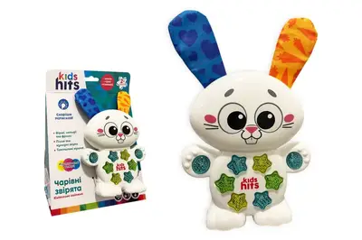 Музична розвиваюча іграшка KH09/003 "Кмітливе зайченя", на батарейки, музика, вірші, фрази, пісні, планшет 23x17,5x9 см Kids Hits Музична розвиваюча іграшка KH09/003 "Кмітливе зайченя", на батарейки, музика, вірші, фрази, пісні, планшет 23x17,5x9 см Kids Hits купити