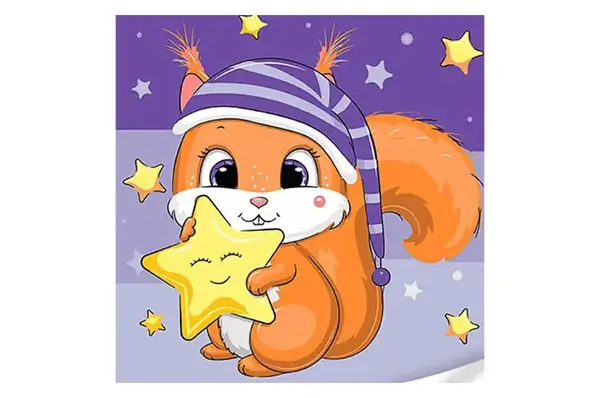 Набір для розпису по номерах Зіркове білченя розміром 30х30 см ES-0883 Strateg купити