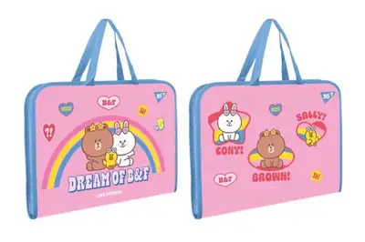 Папка-портфель YES FC на блискавці з тканинними ручками "Line Friends" 492171/492239 купити