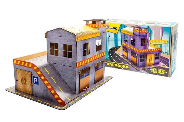 Дерев'яний Арт-80496"Паркінг №1"розмір паркінгу 49х67х45см, розмір коробки 46х30.5х15 см PuzzleOk купити