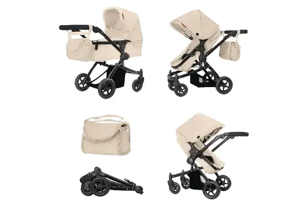 Коляска для ляльки 2в1 MAESTRO 9651B CREAM з сумкою метал.кор.45x14.5x38 см CARRELLO купити