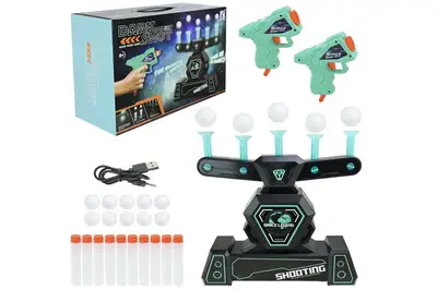 Тир 3362 світиться в темряві, на батарейках, до набору входять: м'які кулі, кульки, мішені, короб. 33x13x21,5 см купити