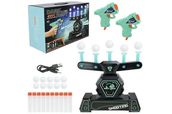 Тир 3362 світиться в темряві, на батарейках, до набору входять: м'які кулі, кульки, мішені, короб. 33x13x21,5 см купити